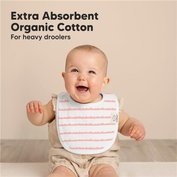 8-Pack Organic Baby Bibs for Girls & Boys - Teething Baby Bib, Baby Boy Bibs - Picture 2 of 7